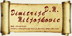 Dimitrije Miljojković vizit kartica
